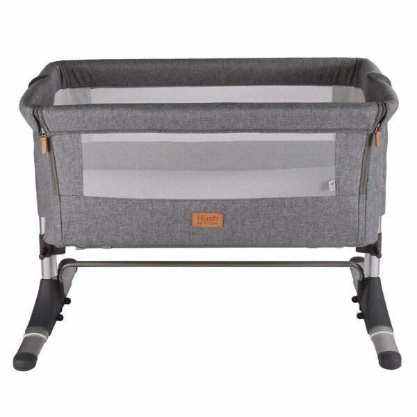 Venture Hush Bedside Baby Crib in Anthracite Grey with Height