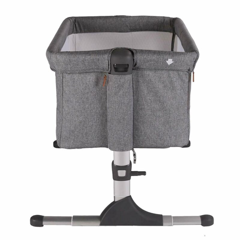 Venture Hush Bedside Baby Crib in Anthracite Grey with Height