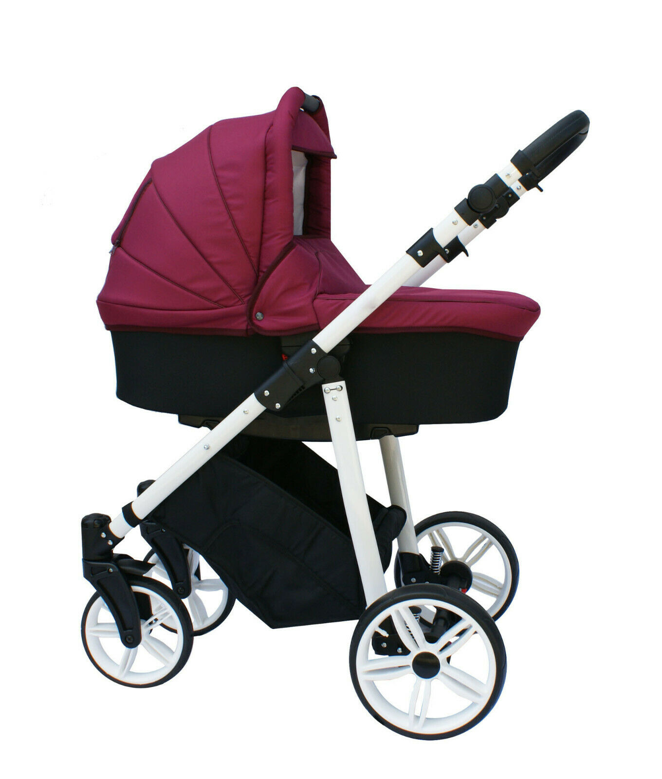 burgundy pram
